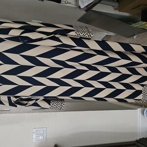 Navy and Cream Geometric Maxi Dress